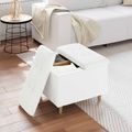 vidaXL Ottoman s Úložným Priestorom Biely 60 x 60 x 45 cm Umelá koža