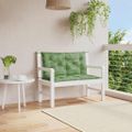 vidaXL Podložky na záhradnú lavičku 2 ks vzor listov 100x50x7 cm látka
