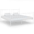 vidaXL Posteľný rám biely kovový 200x200 cm
