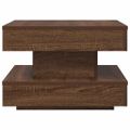 VidaXL Konferenčný stolík otočný o 360 stupňov hnedý dub 50x50x34,5 cm