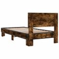 vidaXL Posteľný rám dymový dub 75x190 cm kompozitné drevo a kov