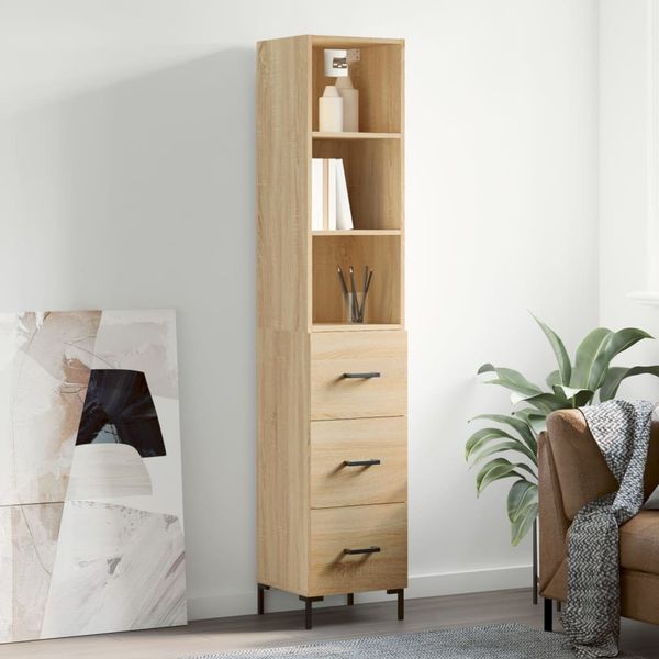 vidaXL Vysoká skrinka dub sonoma 34,5x34x180 cm spracované drevo