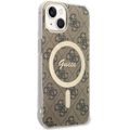 Guess puzdro pre iPhone 14 6,1" GUHMP14SH4STW hnedé hardcase Magsafe IML 4G