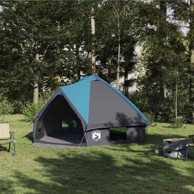 vidaXL Teepee stan pre 6 osôb Modrá a šedá 431 x 366 x 185 cm