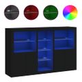 vidaXL Komoda s LED svetlami čierna 162x37x100 cm