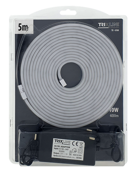TR-43NA Flexibilný NEÓNOVÝ LED pásik - biely 5m do zásuvky Trixline