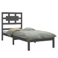 vidaXL Posteľný rám, sivý drevený masív 75x190 cm malé jednolôžko