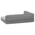 vidaXL Ergonomický matrac pre psa 75x53 cm ľanový vzhľad flís šedý