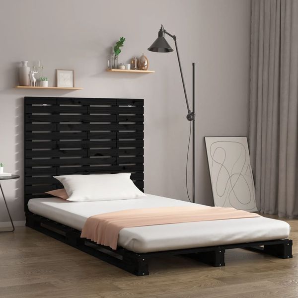 vidaXL Nástenné čelo postele čierne 106x3x91,5 cm masívna borovica