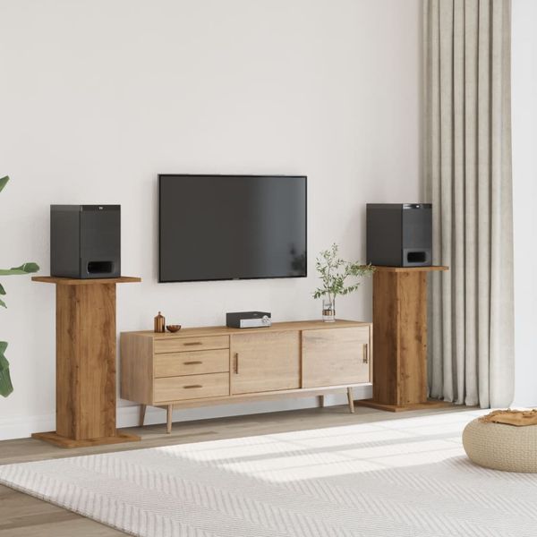 vidaXL Stojany na reproduktor 2ks dub artisan 30x30x80cm kompoz. drevo