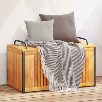vidaXL Vonkajší box na vankúše 85x45x45/53 cm masívna akácia a oceľ