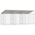 vidaXL Klietka pre psa s strechou Strieborná 600 x 200 x 256 cm