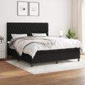 vidaXL Posteľný rám boxspring s matracom čierny 180x200 cm látka