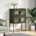 vidaXL Highboard Olive Green 68x39x107 cm Oceľ