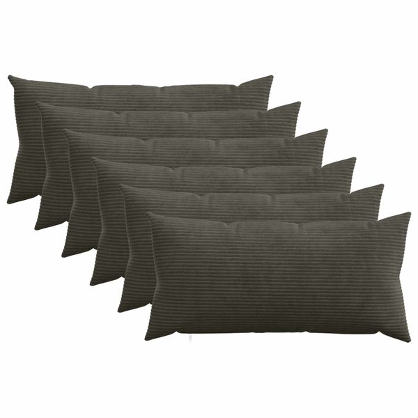 vidaXL Poťah na podložku 6 pcs HEERLEN Antracitová 40 x 80 cm manšestr