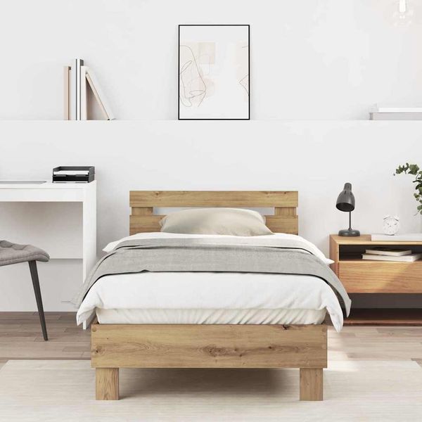 vidaXL Rám postele Remeselný dub 203 x 95 x 70 cm Kompozitné drevo