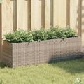 vidaXL Záhradné kvetináče 3 nádoby 2 ks sivé 105x30x32 cm polyratan