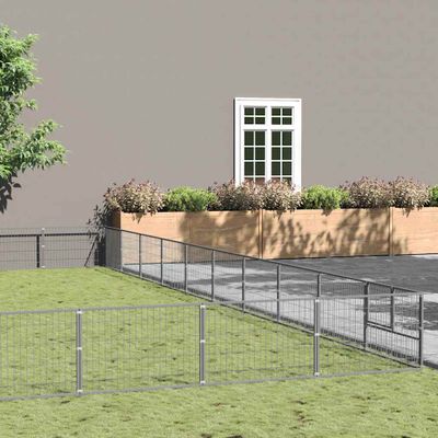 vidaXL Koterec pre psov strieborný 100 m² oceľ