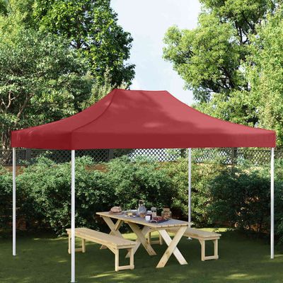 vidaXL Strecha na párty stan 4,5x3 m, vínová 270 g/m²