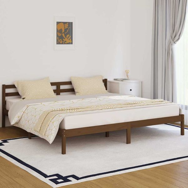 vidaXL Posteľný rám masívna borovica 200x200 cm medovo-hnedý