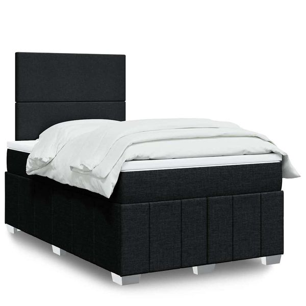 vidaXL Boxspring posteľ s matracom čierna 120x190 cm látka
