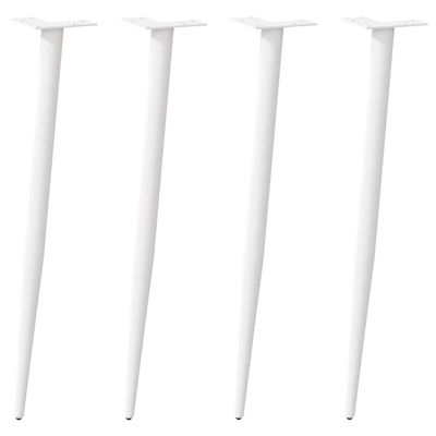 vidaXL Nohy ku konzolovému stolu, kužeľovitý tvar, 4 ks, biele, 72-73 cm, oceľové