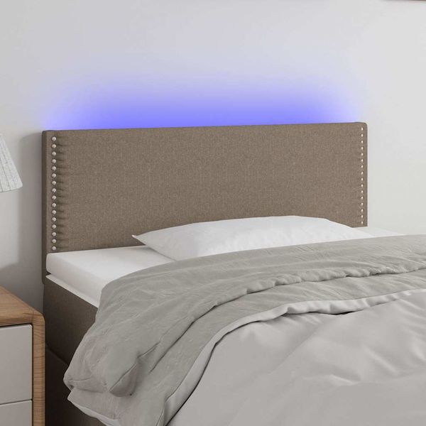 vidaXL Čelo postele s LED sivohnedé 100x5x78/88 cm látka