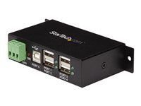 4 Port Rugged Industrial USB 2.0 Hub - Rozbočovač - 4 x USB 2.0 - možnosť montáže na DIN lištu - DC power - pre P/N: ITB20D3250, MSDREADU2OTG, USB2HAB15, USB2HAB30AC, USB2HAB50AC, USB2HABM1, USB2HABM6RA