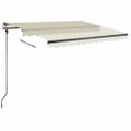 vidaXL Ručne zaťahovacia markíza s LED 350x250 cm krémová