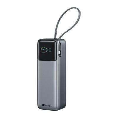Sandberg All-in1 Powerbank 27000 mAh PD 240W, powerbanka s USB-C káblom, čierna