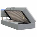 vidaXL LED úložná posteľ s matracom Svetlosivá 90 x 200 cm Látka