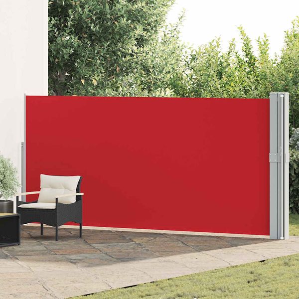 vidaXL Zaťahovacia bočná markíza na terasu 170x1200 cm, červená