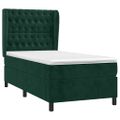 vidaXL Posteľný rám boxsping s matracom tmavozelený 90x190 cm zamat