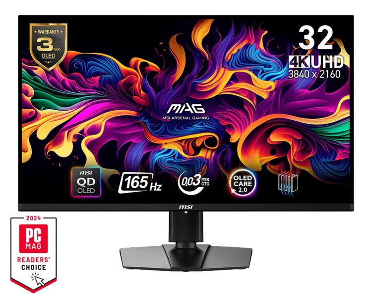 MSI MAG/321UP QD-OLED/31,5''/QD-OLED/4K UHD/165Hz/0,03ms/Čierna/3R