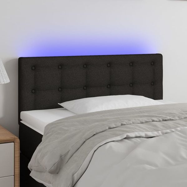vidaXL Čelo postele s LED čierne 80x5x78/88 cm látka