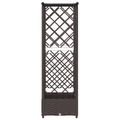 vidaXL Vyvýšený záhon s mriežkou a strechou Hnedá 124 x 40 x 121 cm PP