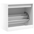 vidaXL Botník biely 80x42x69 cm spracované drevo