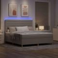 vidaXL LED box s pružinami Sivohnedá 180 x 200 cm látka