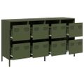 VidaXL Príborník Olive Green 135x39x73,5 cm Oceľ valcovaná za studena