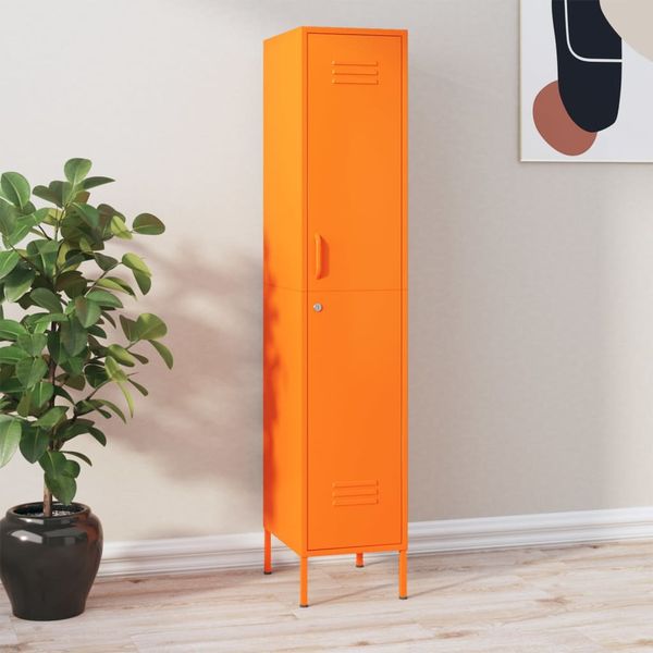 vidaXL Uzamykacia skriňa oranžová 35x46x180 cm oceľová