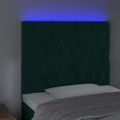 vidaXL Čelo postele s LED tmavozelené 90x7x118/128 cm zamat