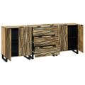 vidaXL Komoda set 3 ks Prírodná 180 x 33 x 75 cm Masívne mango drevo