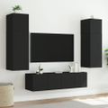 vidaXL TV nástenné skrinky s LED svetlami 2 ks čierne 60x35x41 cm