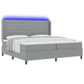 vidaXL LED box s pružinami s matracmi Svetlosivá 200 x 200 cm látka