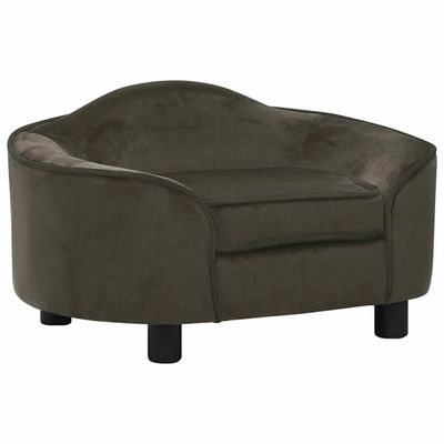 vidaXL Pohovka pre psa tmavosivá 67x47x36 cm plyš