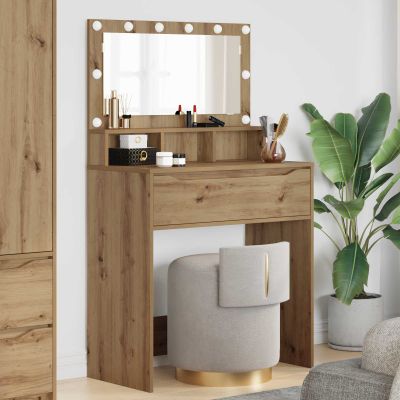 vidaXL Toaletné stolíky do spálne Remeselný dub 80 x 39,6 x 135 cm