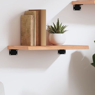 vidaXL Nástenná polica bledohnedá 40x20x2 cm ošetrený dubový masív