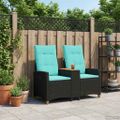 vidaXL Hojdačka s tabletou 2 -Seater 126 x 65 x 112 cm polyratan