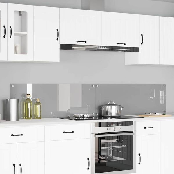 vidaXL Kuchynský obklad 2 pcs Svetlosivá 110 x 40 cm tvrdené sklo