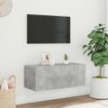 vidaXL TV nástenná skrinka s LED svetlami betónovo sivá 80x35x31 cm